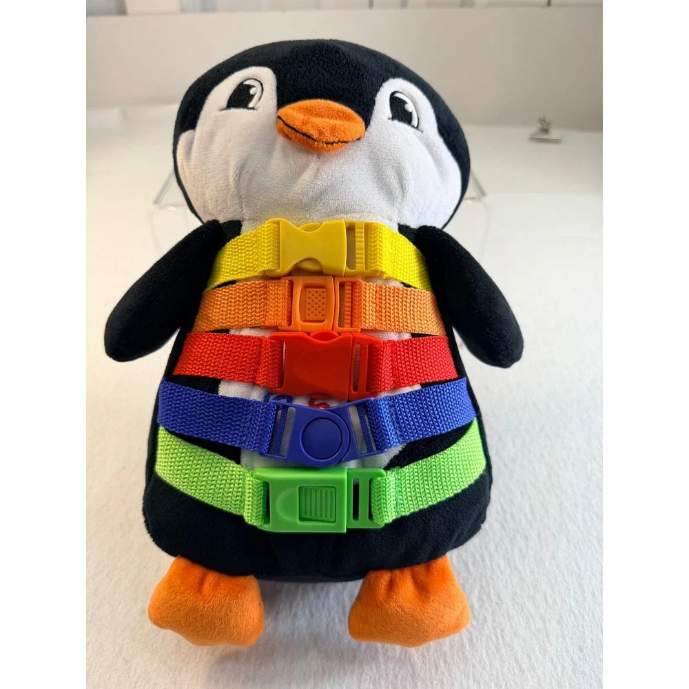 Buckle Toy Pippi Penguin Sensory Plush Learning Toy Numbers Zipper Fine Motor
